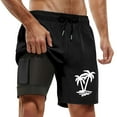 thumbnail image 4 of Men's Swim Trunks with Compression Liner, Inseam Board Shorts, Pockets, Polyester & Spandex Material, for Water Sports, 4 of 4