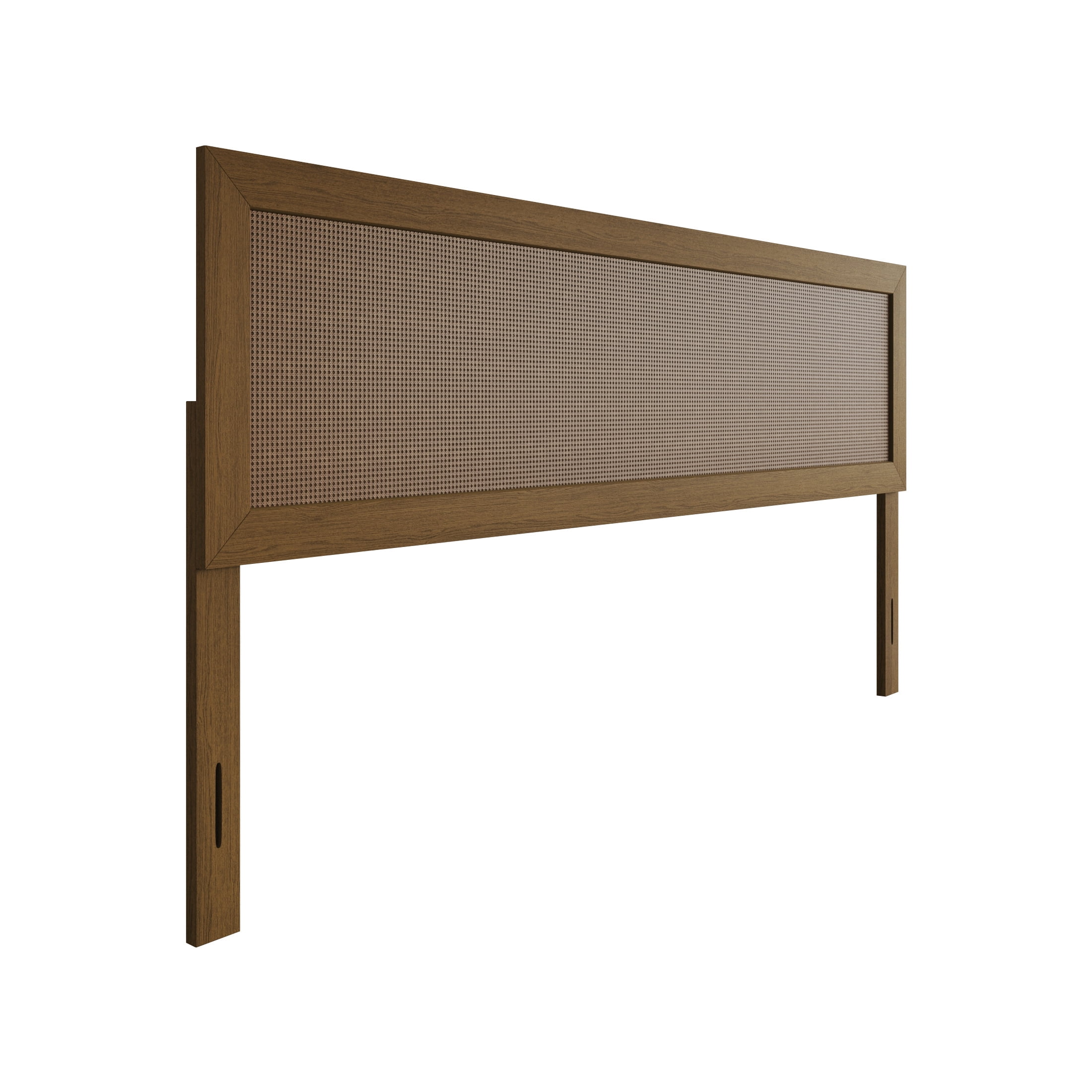 Castle Place Classic Rattan King Wooden Headboard, Walnut