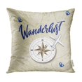 thumbnail image 1 of BOSDECO World Travel Map and Airplane Vintage Lettering Wanderlust Navigation Pillow Case Pillow Cover 16x16 inch, 1 of 1