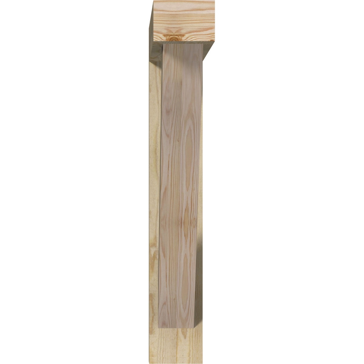 Ekena Millwork 6"W x 38"D x 38"H Traditional Block Rough Sawn Bracket w/ Offset Brace, Douglas Fir