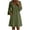 *Green, variant on Women's Cotton Linen Deep V-Neck Tunic Dress , Summer Empire Waist Dress For Women , Ladies' 3/4 Bell Sleeve Babydoll Dress with Pockets,Black,S-2XL