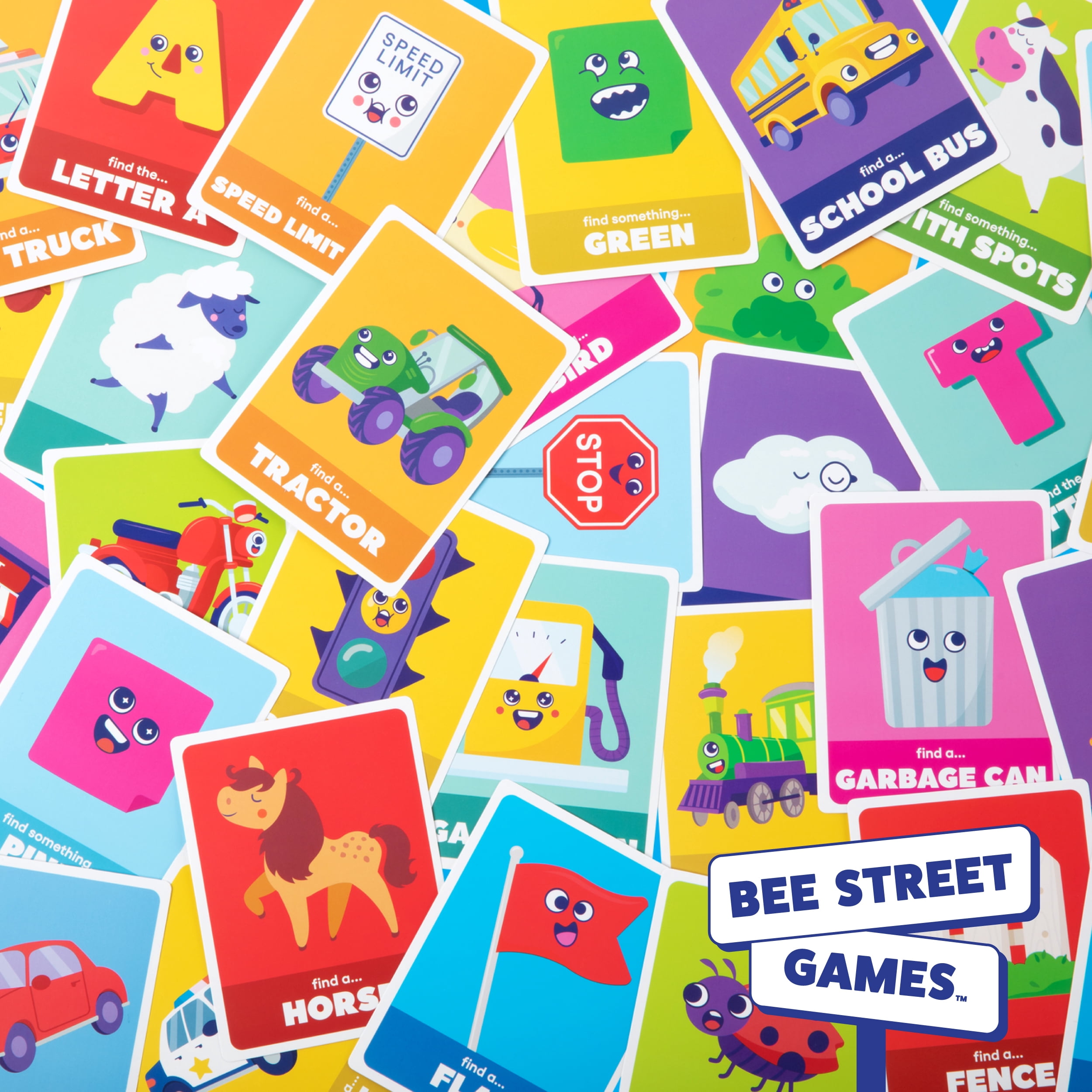 Road Trip from Bee Street Games,  Road Trip Games for Kids and Family Fun on The Go,  Includes 36 Jumbo Playing Cards.