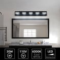 thumbnail image 4 of SEGMART LED Modern Bathroom Light Fixtures Vanity Lights, 5-Lights Acrylic Matte Black Bathroom Vanity Light Over Mirror, Industrial Indoor Wall Mount Lamp for Kitchen Living Room Workshop Cafe, 4 of 8