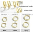 thumbnail image 4 of 6 Pairs Stainless Steel Silver Small Hoop Earrings for Women, 0.3/0.4/0.5inch Hypoallergenic Tiny Cubic Zirconia Cartilage Huggie Earring Sets for Multiple Piercing Trendy Jewelry Jewellery, 4 of 6