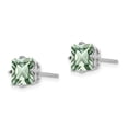 thumbnail image 2 of Auriga Fine Jewelry 14K White Gold Square Green Quartz Stud Earrings for Women (L- 0.28 inch, W- 0.28 inch), 2 of 6
