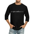 thumbnail image 1 of Camisas de Manga Larga para Hombres Imprimir Casual Cuello Redondo Blusa de Manga Corta, Camisas de Lino para Hombres, 1 of 3