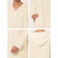 thumbnail image 5 of INSPIRE CHIC Men's Nightshirt Long Sleeves Hooded Loungewear Nightgown Pajamas 2XL Beige, 5 of 6