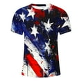 thumbnail image 4 of Zylanna Men's T-Shirts Tee, Short Sleeve V-Neck America Flag Print Summer Fashion Tops for Mens Multicolor, 4 of 5