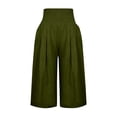 thumbnail image 4 of Axiiglly Plus Size Capris for Women Smocked Waist Relaxed Fit Stretch Pull On Capri Pants with Pockets 2026, L-5XL, 4 of 8