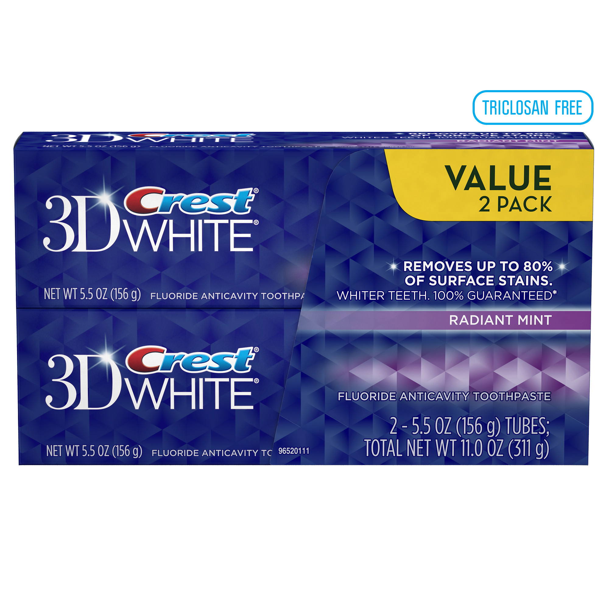 Crest 3D White Radiant Mint Flavor Whitening Toothpaste Twin Pack 11 Oz - image 4 of 11