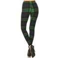 thumbnail image 3 of Women's Regular Green Black Plaid Pattern Printed Leggings, 3 of 3