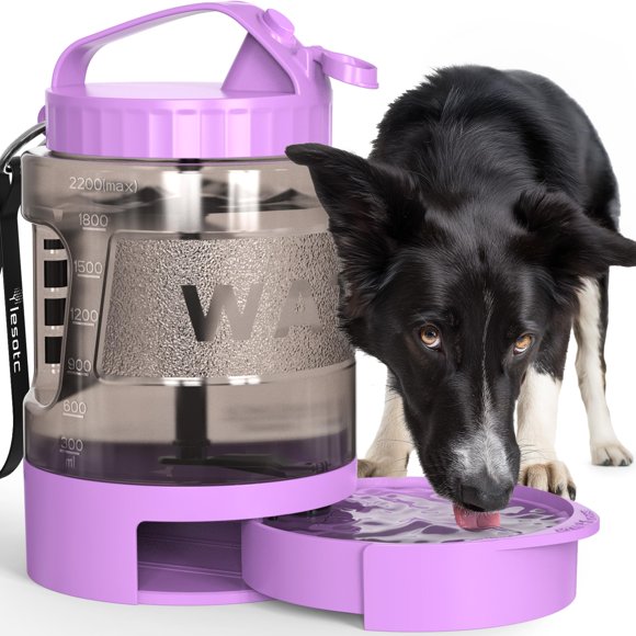 Botella de agua para perros lesotc, cuenco de viaje portátil de 2300 ml