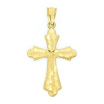 14k Solid Gold Pointed Cross Pendant for Necklace, Christian Jewelry, Baptism Gift for Him or Her