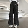 thumbnail image 4 of XXWXYD Clearence Girls Oversized Denim Overalls Vintage Wash Wide Leg Jumpsuits Big Kids 12-16 Years Urban Streetwear with Tool Pockets Skatepark Essentials, 4 of 9