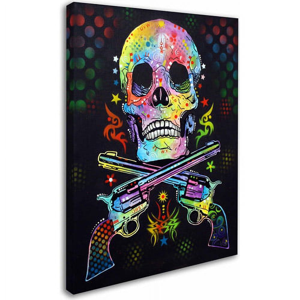 Trademark Fine Art "Skull and Guns" Canvas Art by Dean Russo
