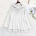 thumbnail image 2 of Lenpel Women's Fuzzy Fleece Hoodies Long Sleeve Drawstring High Low Oversized Pullover Pajama Tops Plush Warm Tunic Sweatshirts(White,Small), 2 of 4