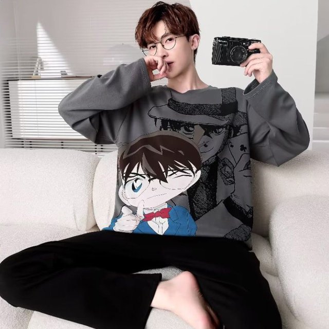 Pijama de algodón puro con personajes de la película de anime creativo Dragon Ball Son Goku, regalo personalizado de dibujos animados, ropa para el hogar de primavera y otoño