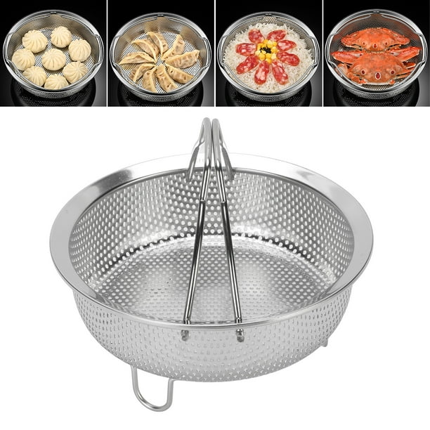 Cesta De Manija Plegable De Acero Inoxidable Inserto De Colador Multifuncional Para Olla De Olla De Arroz Eléctrica Adecuada Para Individuos Parejas