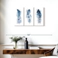 thumbnail image 3 of Elephant Stock Feather Ethnic Patterns Splash Wall Art - Horizontal Multi Panel Canvas - Living Room Wall Decor - Decor Elements Multi Panel - White And Blue Decor - 33" x 20", 3 of 8