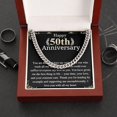 thumbnail image 3 of Chain Necklace For Husband 50th Anniversary from Wife with Personalized Heart Touching Message Card, 3 of 4