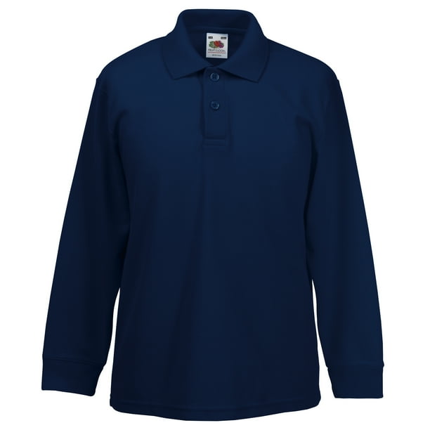 Fruit Of The Loom Childrens Long Sleeve 65 35 Pique Polo
