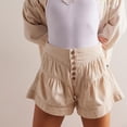 thumbnail image 2 of utcoco Women's 2026 Denim Shorts Casual Summer High Waisted Wide Leg Buttons Pleated Ruffle Jean Shorts, 2 of 3