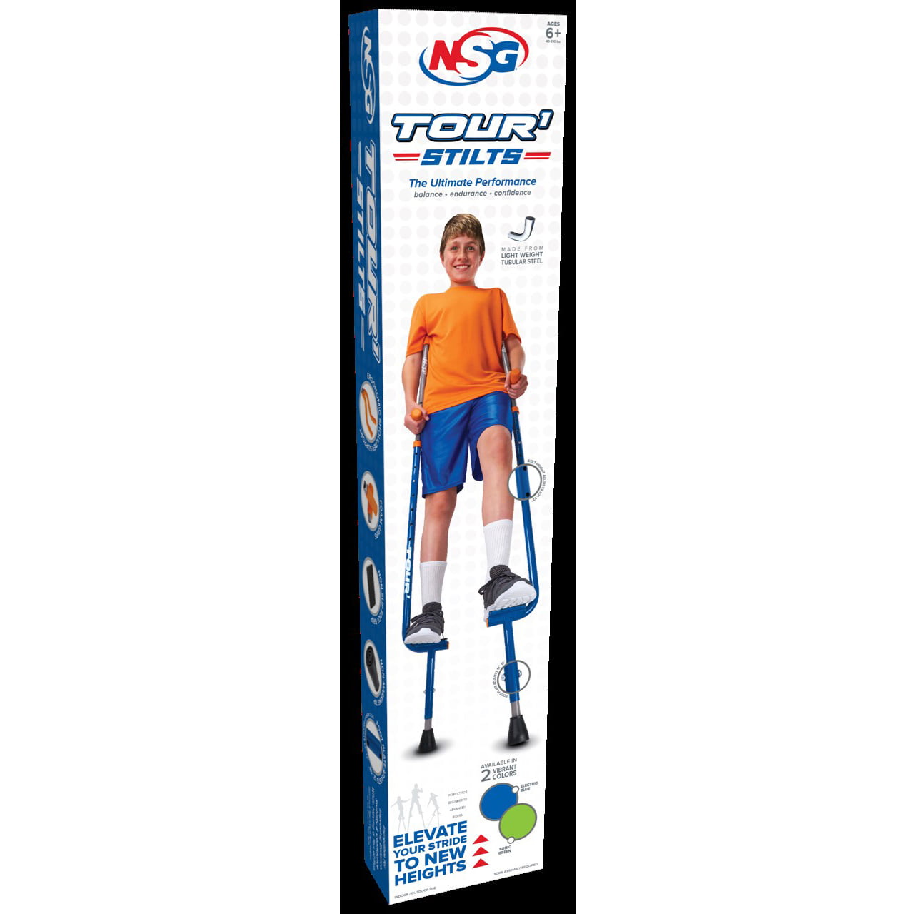 NSG Tour 1 Stilts Adjustable Height Steel Balance Walking Stilts Kids 