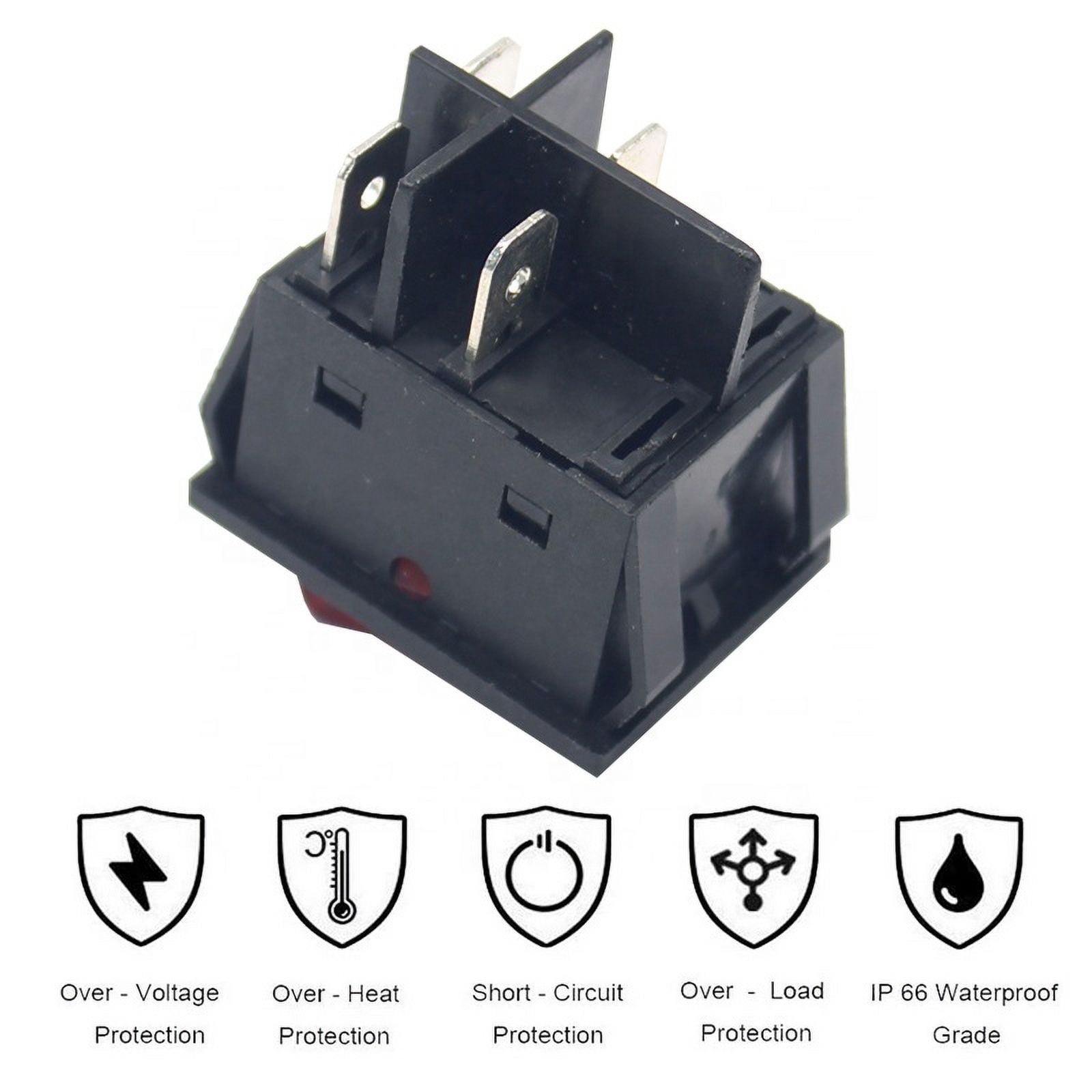 Rocker Switch Heavy Duty High Current 15A 125VAC 30A 250VAC 4pins