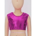 thumbnail image 3 of Haitryli Kids Girls Fashion Hip Hop Dance Outfits Costume Shiny Metallic Sleeveless Crop Top with Pants Hot Pink 2-3, 3 of 5