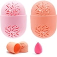 thumbnail image 1 of Soporte de esponja de maquillaje de silicona de 2 piezas, soporte de esponja de maquillaje, cápsula protectora de esponja de belleza, soporte de almacenamiento de licuadora de belleza, 1 of 1