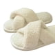 thumbnail image 1 of Zapatillas de casa con correa cruzada cómodas cálidas y esponjosas con puntera abierta para interiores y exteriores suela antideslizante para mujeres, 1 of 9