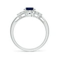 thumbnail image 2 of ANGARA Natural 1.55 Ct Oval Sapphire Bypass Ring with Trio Diamond Accents in 14K White Gold for Women (Size-8x6mm) | September Birthstone, Anniversary, Jewelry Gift for Women | Natural Sapphire Ring, 2 of 8