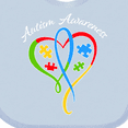 thumbnail image 4 of Inktastic Autism Awareness Heart Ribbon and Puzzle Pieces Boys or Girls Baby Bib, 4 of 4