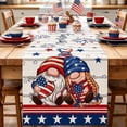 thumbnail image 4 of erdimoy 4th of July Patriotic Table Runner, 72×13 Inch 5 Styles Red White Blue Star Gnome Butterfly Linen Table Runner for Independence Day Memorial Day Dining, 4 of 6