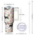 thumbnail image 2 of OBREWU Husky and Pink Flower Tumbler with Handle and Lid,Husky and Pink Flower 40oz Double Wall Vacuum Insulated Tumbler,Cups Gift for Women and Men, 2 of 7