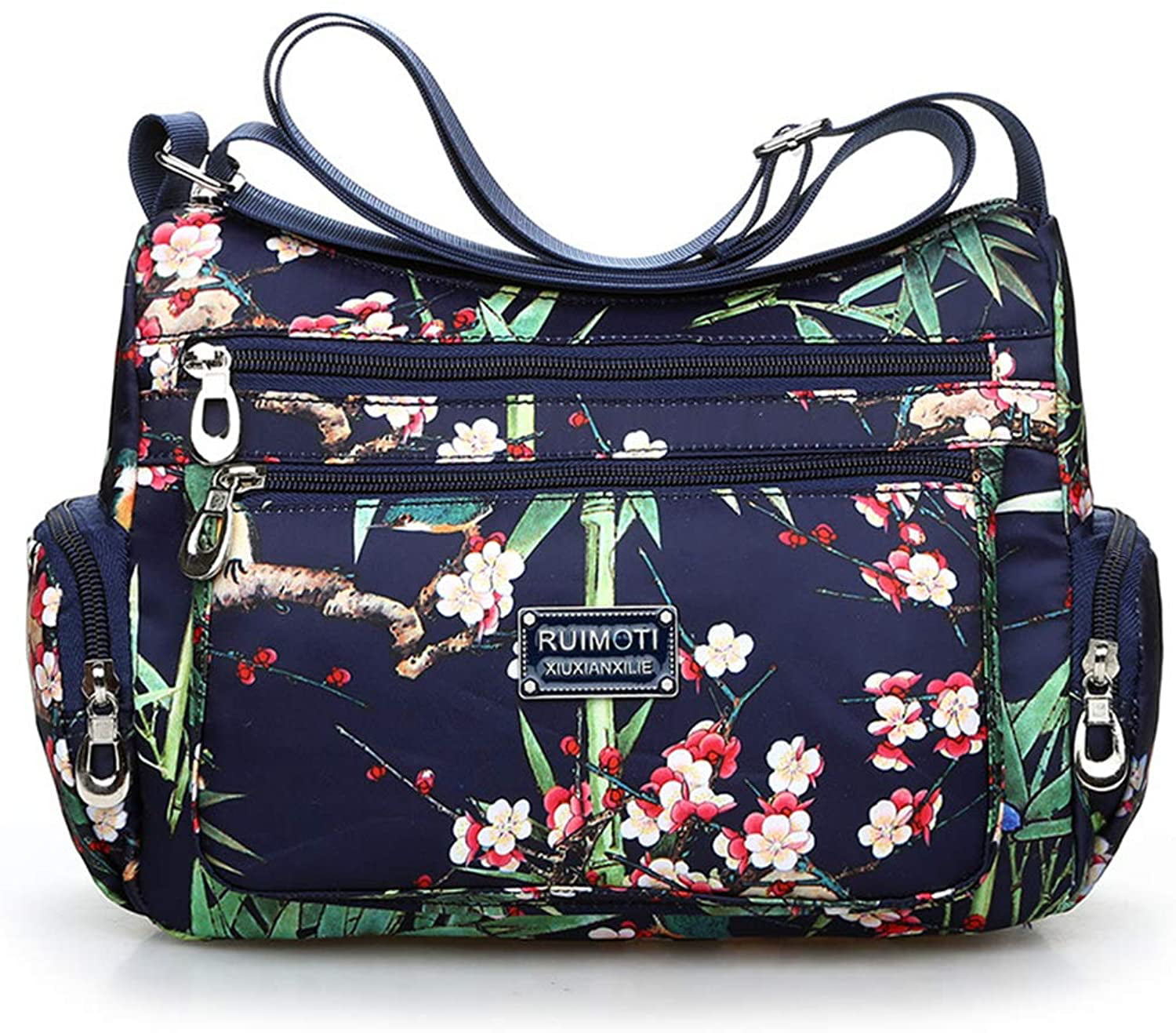 NOTAG Crossbody Bags for Women Nylon Shoulder Bag Floral Multi-Pocket Purses and Handbags 