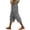Grey, variant on Women's Side Stripe Elastic Waist Pants – Loose Fit Straight Leg with Cuffed Hem, Comfortable 7/8 Length Capris