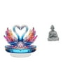 thumbnail image 1 of Estatua de escultura de cisne,Escultura de cisne para decoración del hogar Adorno de San Valentín,Estatua de ganso,figura acrílica,artesanía coleccionable,Estatua de mono,Estatua de Buda, 1 of 8
