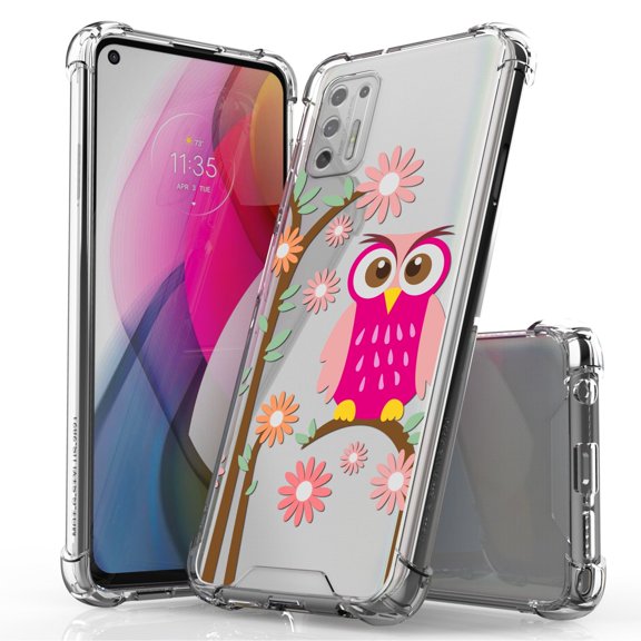 ANJ  Hybrid Slim Hard Back Cover Case Flexible Bumper for Motorola Moto G Stylus 2021 - Daisy Owl
