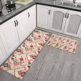 thumbnail image 2 of Pink Boho Bohemia Geometric Diamonds Pattern Kitchen Rugs Sets Of 2,Anti Fatigue Kitchen Mat Rugs Non Slip Washable,Decorative Kitchen Floor Mats for Kitchen,Sink,Laundry,17"x30"+17"x47", 2 of 7