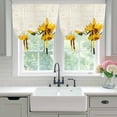 thumbnail image 5 of Sunflower Tie Up Curtain 45 Inches Long, Countryside Yellow Flower Balloon Style Kitchen Window Curtain Over Sink, Small Window Rod Pocket Curtain 34"x45", 5 of 9