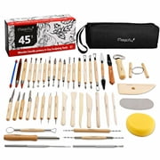 Magicfly 45Pcs Pottery Clay Tools Set, Sculpting Tools Kits for Beginners Professional Art Crafts, with Storage Bag