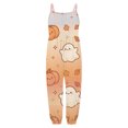 thumbnail image 5 of Gunia Toddler Girls Halloween Outfit Flannel Pumpkin Ghost Kids Suspender Romper Loose Harem Style Jumpsuit Festive Party Outfits Orange 1-2 Years, 5 of 5