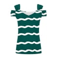 thumbnail image 3 of Camisas de Manga Corta para las Mujeres, Cuello en V Plegable de Impresión Del Hombro Top Casual Hecho de Poliéster Cómodo para el Verano, Tops de Bikini para las Mujeres, 3 of 7