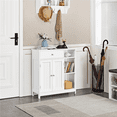 thumbnail image 3 of Alden Design Large Wooden Bathroom Floor Cabinet with Drawer for Living Room, White, 3 of 8