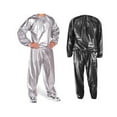 thumbnail image 2 of 2 Pcs Heavy Duty Fitness Weight Loss Sweat Sauna Suit Exercise Gym Anti-Rip XL, Silver Color & Black, 2 of 8