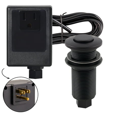 UPC: 0747028199629 | Westbrass ASB-62 Disposal Air Switch and Single Outlet Control Box Flush Button Matte Black