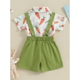 thumbnail image 4 of Bagilaanoe 2Pcs Newborn Baby Boys Overalls Shorts Set Short Sleeve Rabbit Print Romper Tops + Suspender Short Pants 3M 6M 12M 18M 24M Infant Gentleman Formal Clothes, 4 of 9