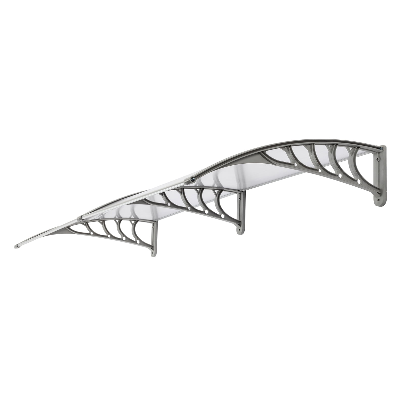 Door & Window Rain Cover Eaves Canopy Silver & Gray Bracket for Household Application (80*38in)