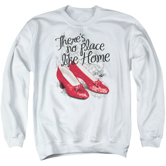 Trevco Sportswear OZ109-AS-4 Wizard of Oz Ruby Slippers Adult Crewneck Sweatshirt, White - Extra Large
